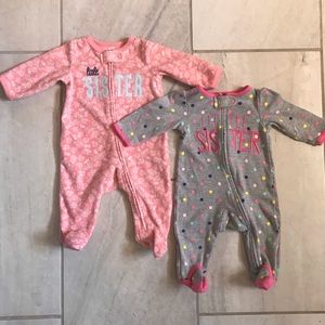Footed “Little Sister” Sleeper Bundle